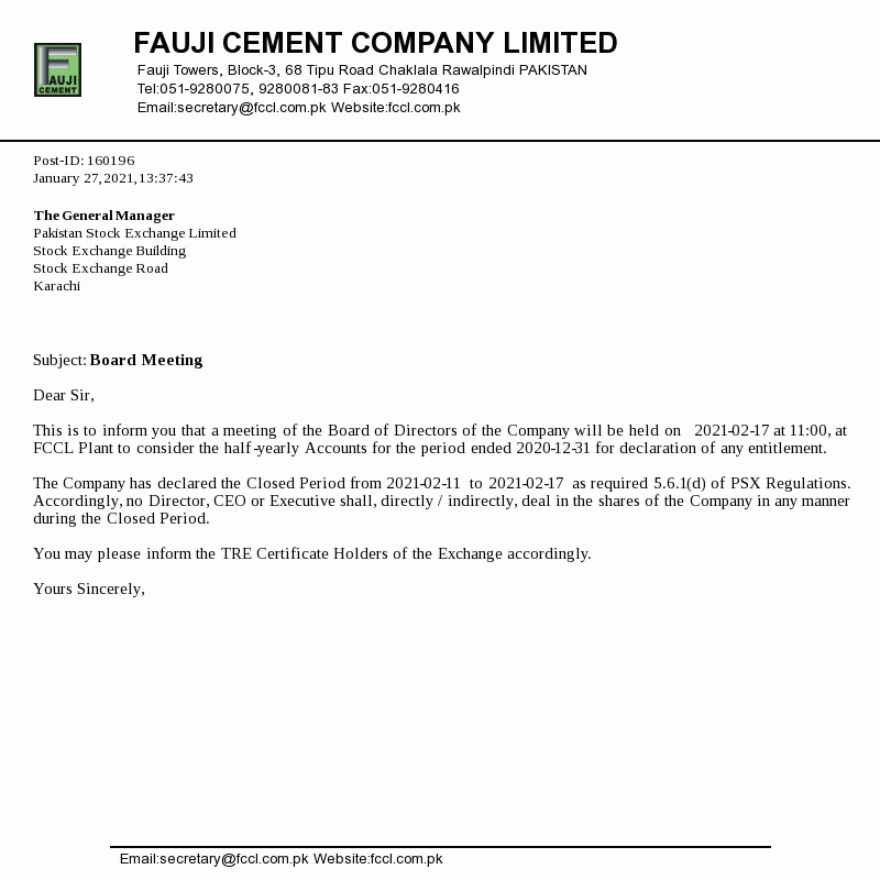 Announcement