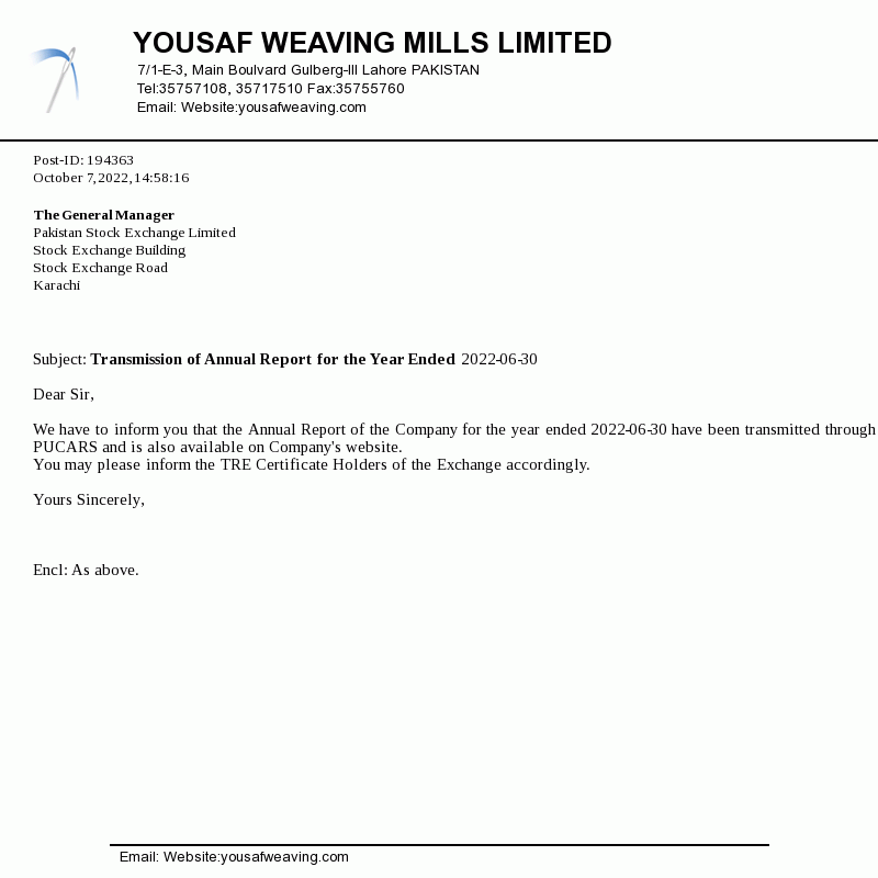 Announcement