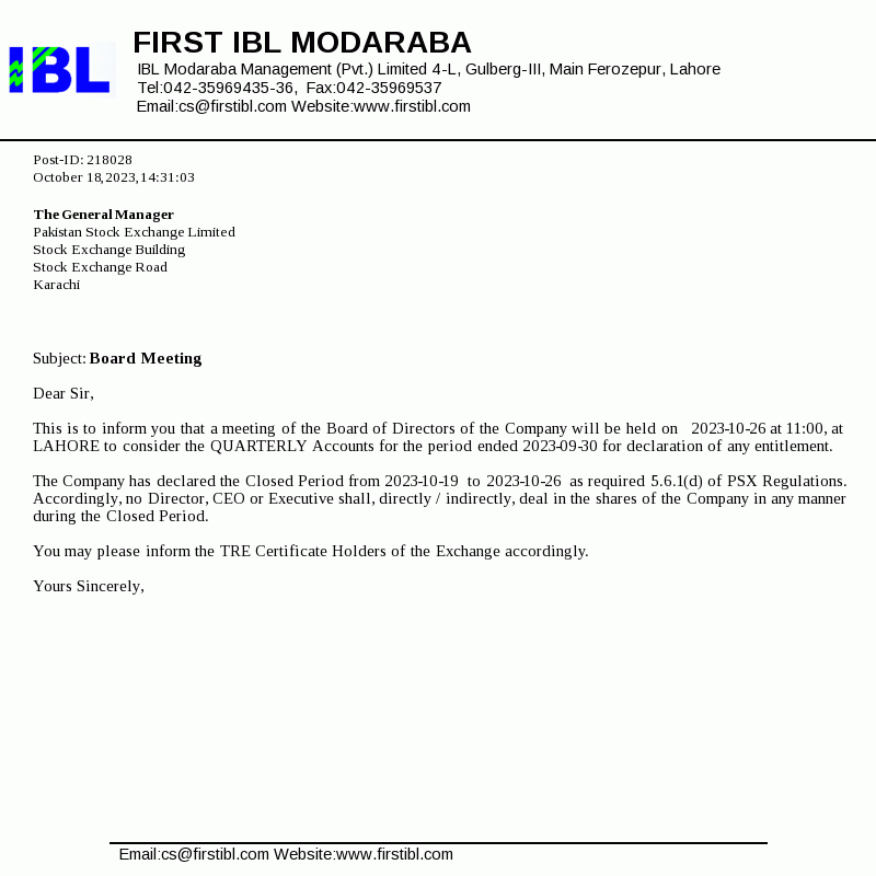 Announcement